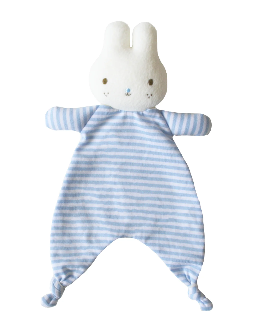 baby bunny comforter blue stripe