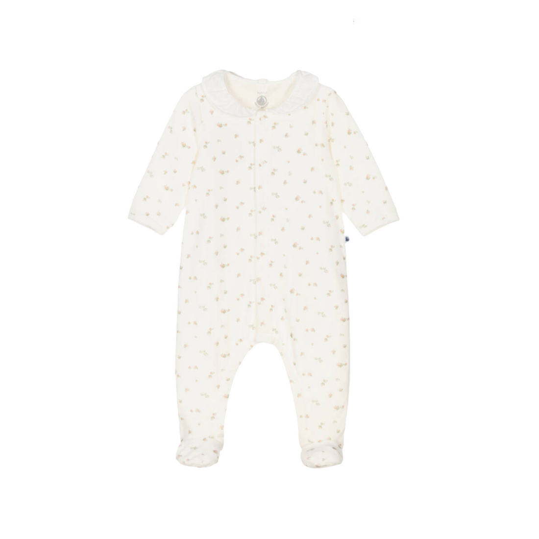 bb velour floral footie