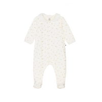 bb velour floral footie