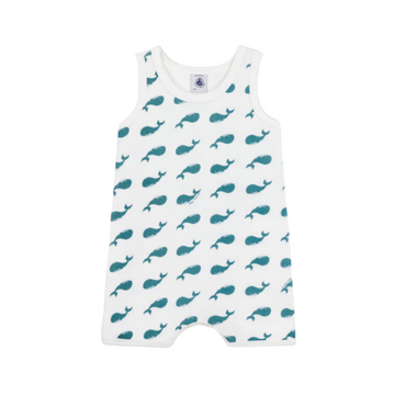 sleeveless whale romper