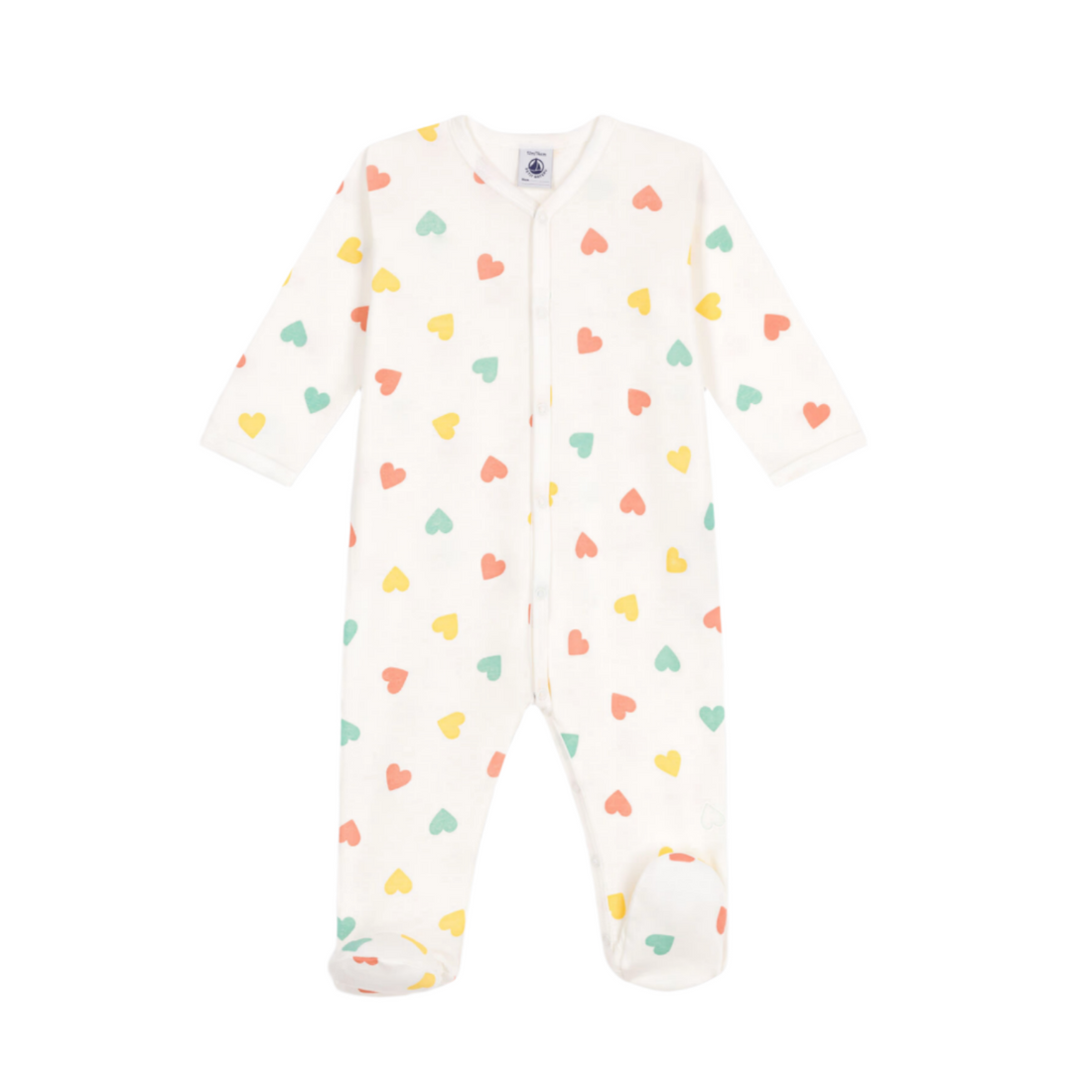 heart print footie