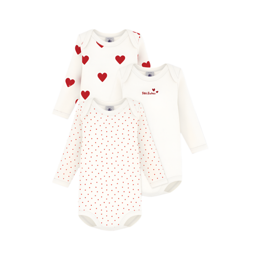 3 pk ls bodysuits & doudou