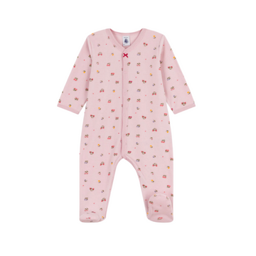 velour floral footie