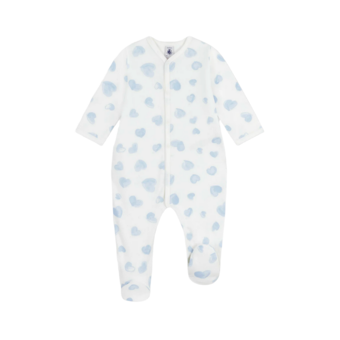 heart print footie