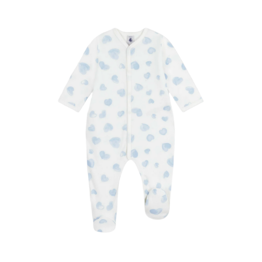 heart print footie