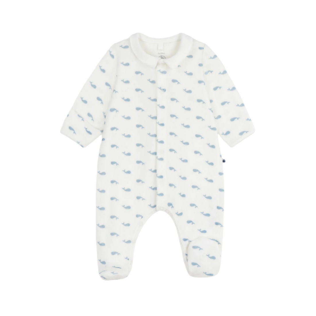 velour whale footie
