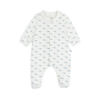 velour whale footie