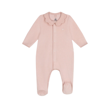 scallop velour footie