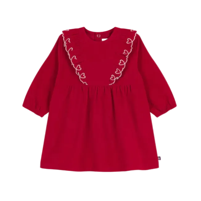 corduroy ruffle dress