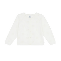 pointelle heart cardigan