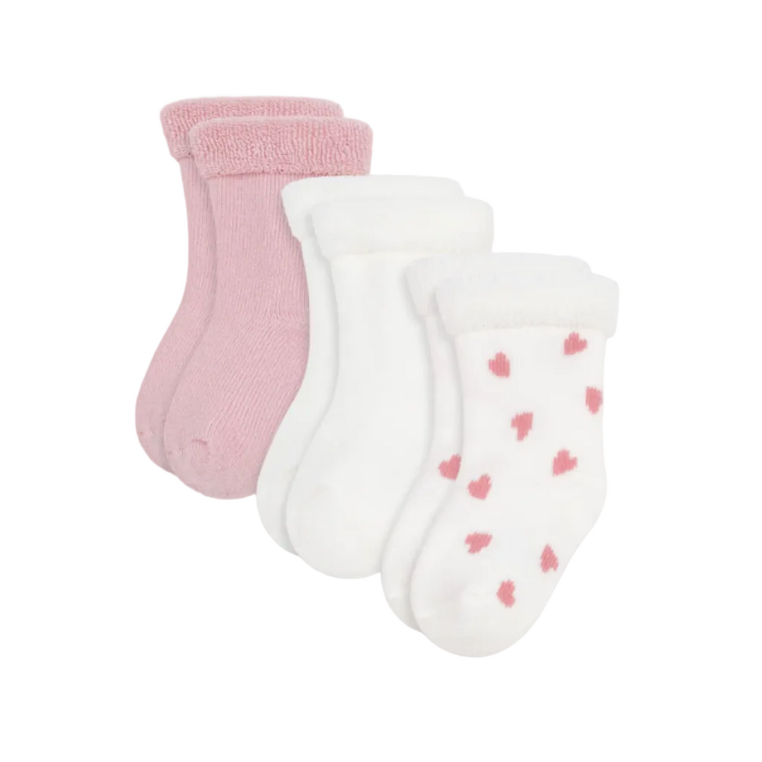 3 pk solid heart socks
