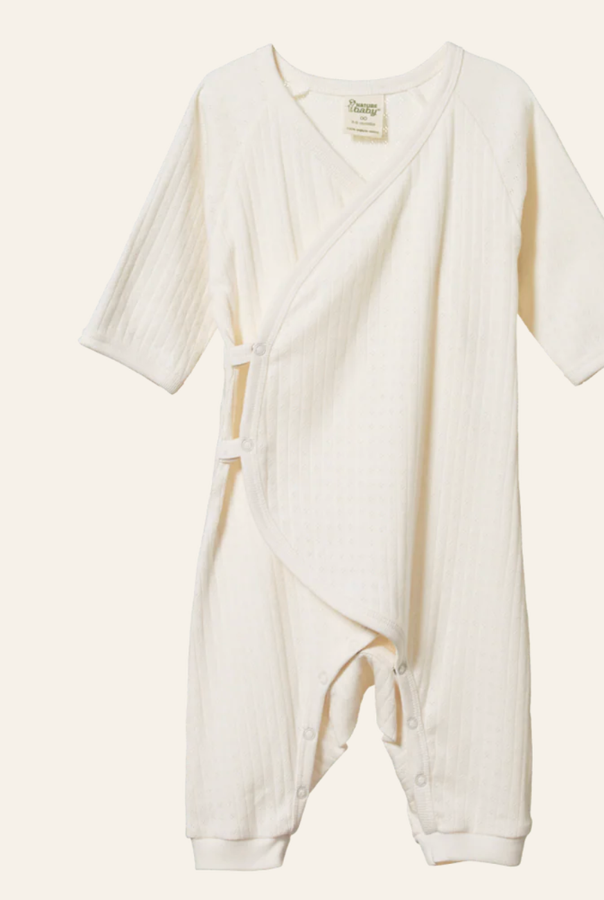 pointelle kimono stretch ls