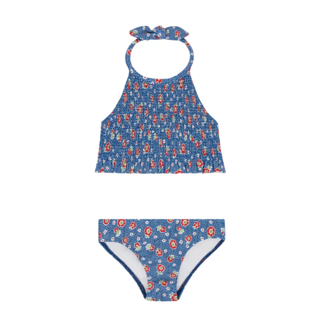 smocked halter bikini
