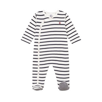 snap stripe footie