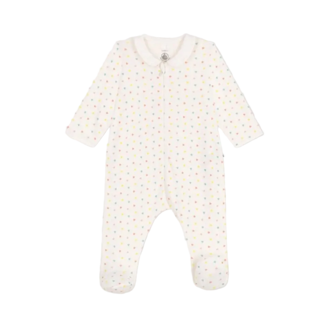 multi heart collar footie