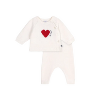 heart cardigan set