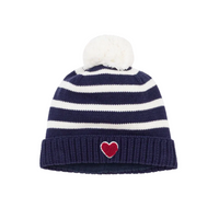 bb stripe heart beanie