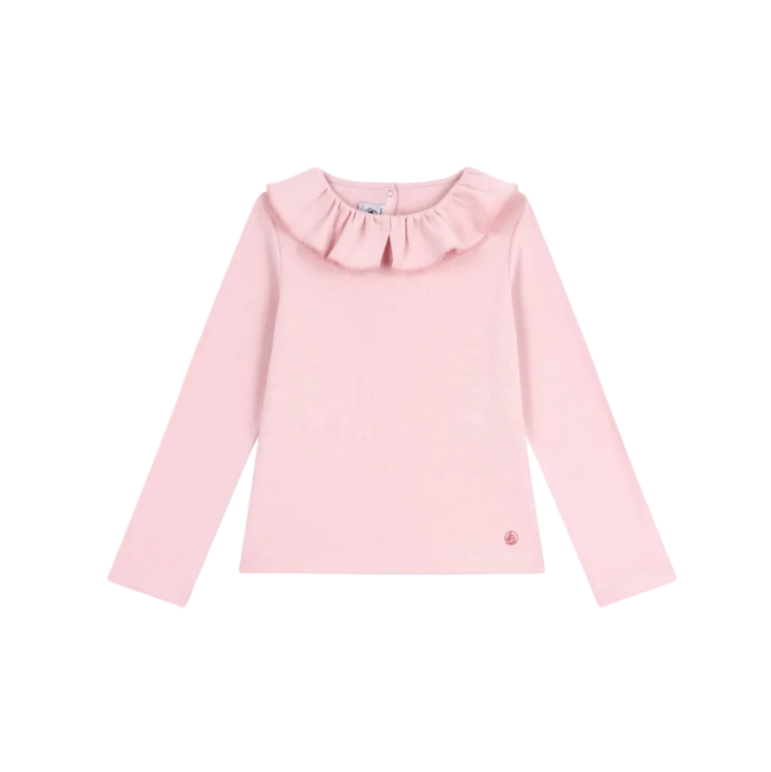 ls ruffle collar tee