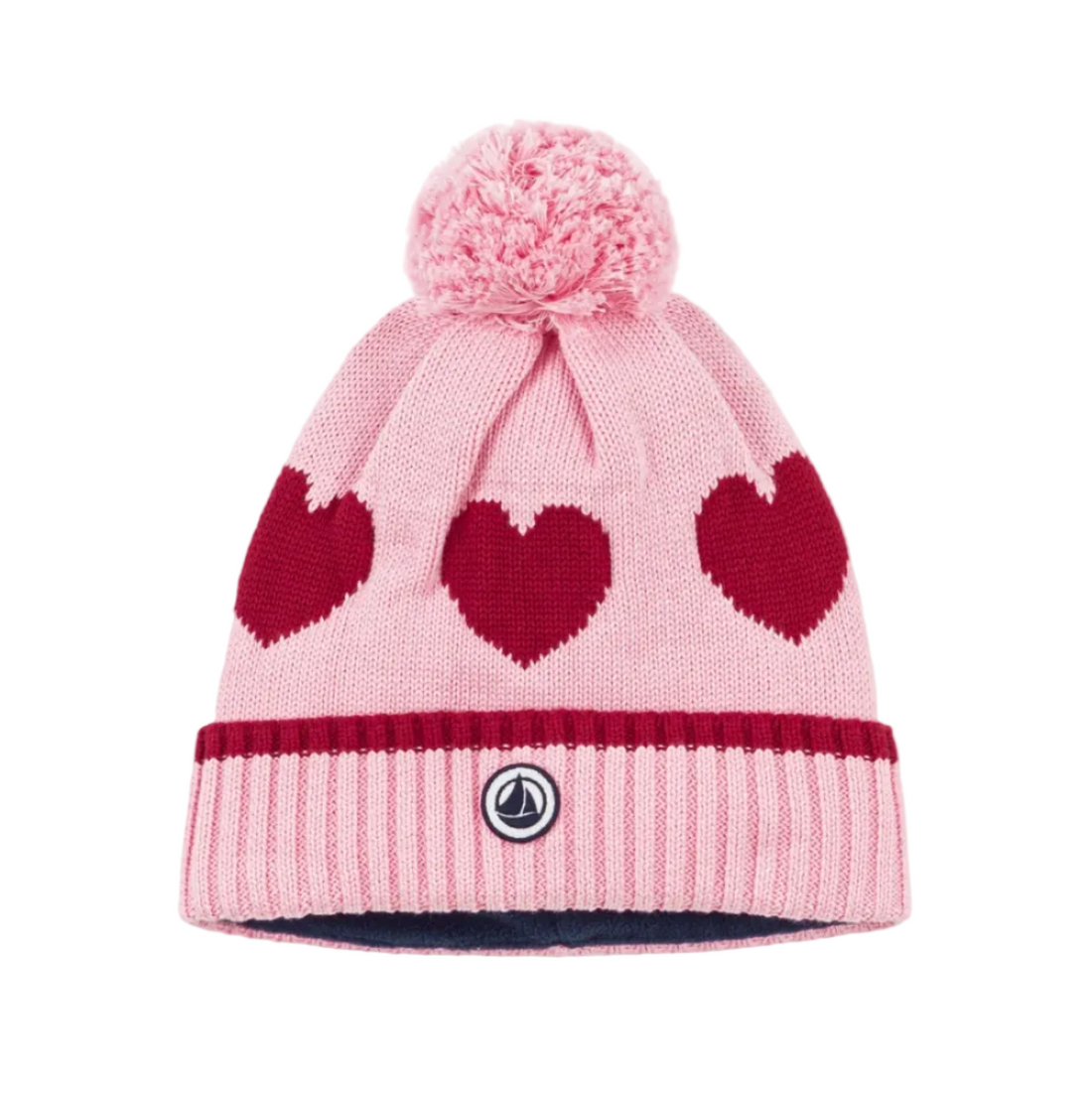 knit heart beanie