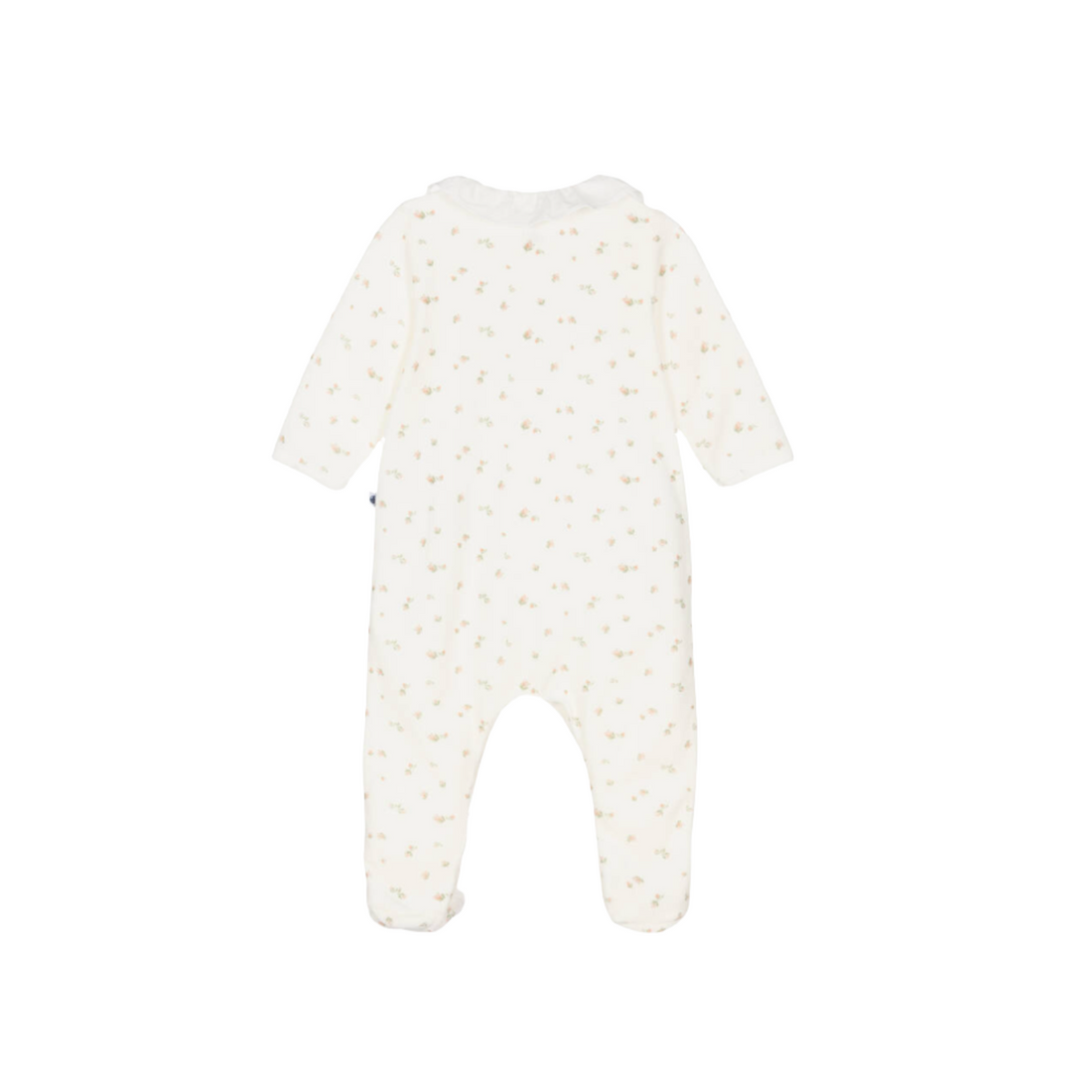 bb velour floral footie
