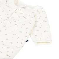 bb velour floral footie