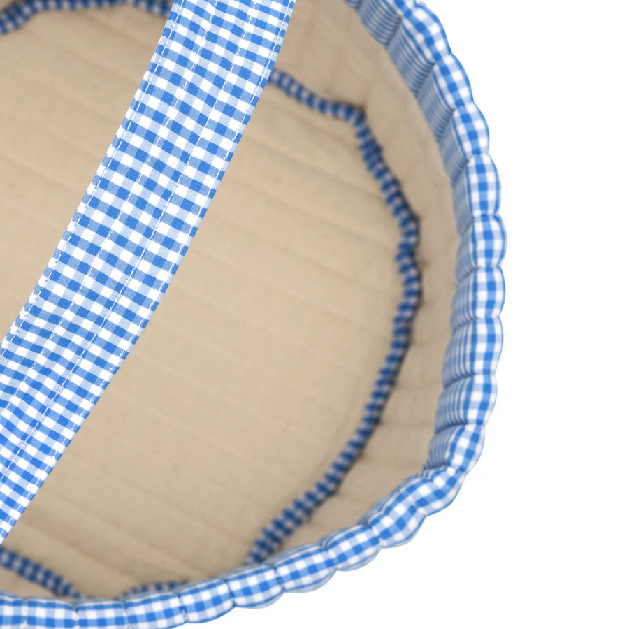 quilted easter bucket blue gingham