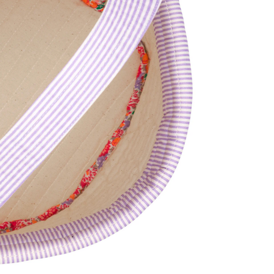 quilted easter bucket lavender stripe