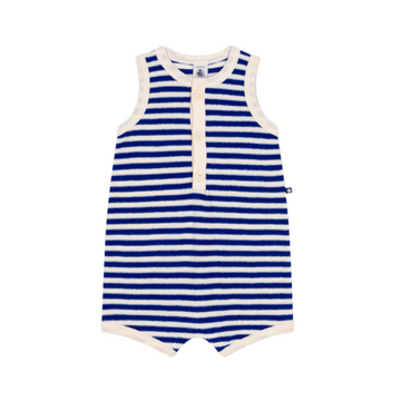 ss terry striped romper