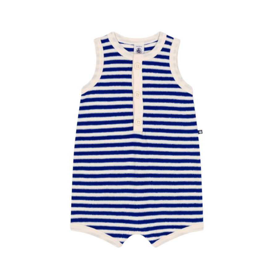 ss terry striped romper