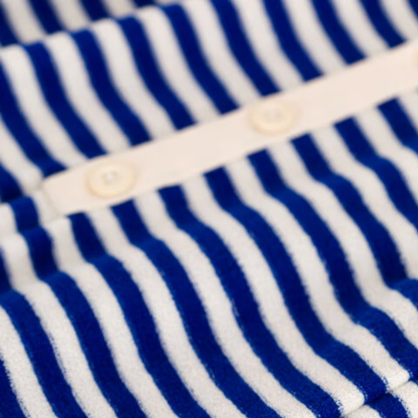ss terry striped romper