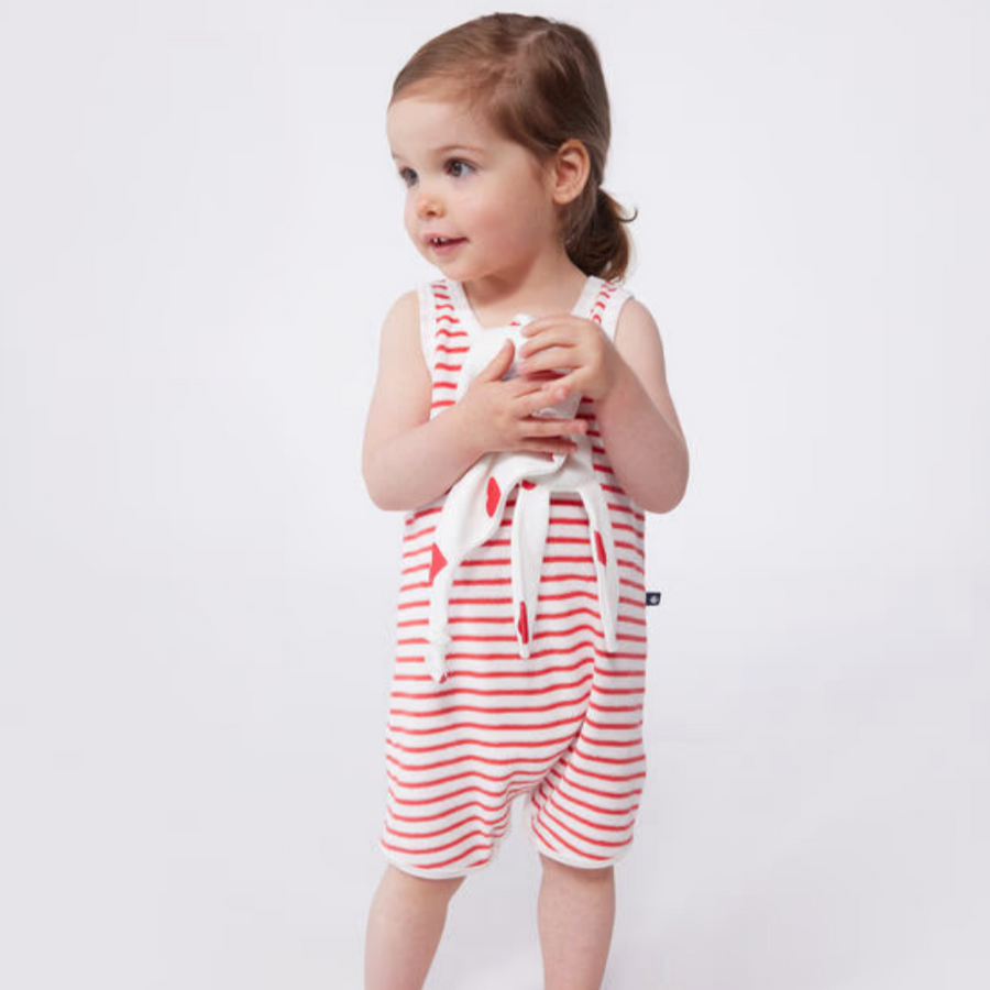 sleeveless stripe romper