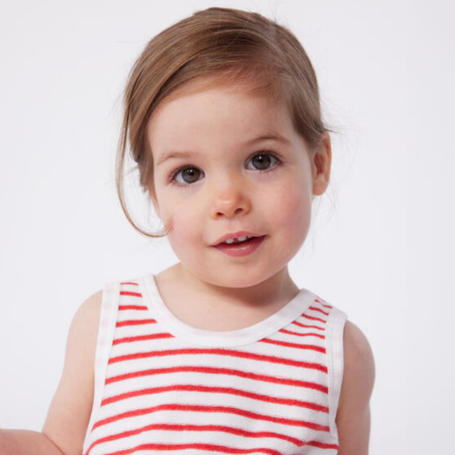 sleeveless stripe romper