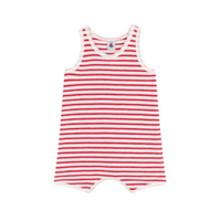 sleeveless stripe romper