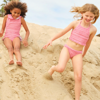smocked halter bikini