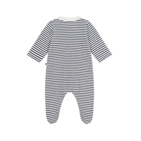 stripe heart collar footie