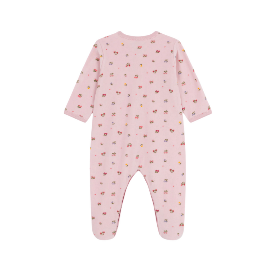 velour floral footie