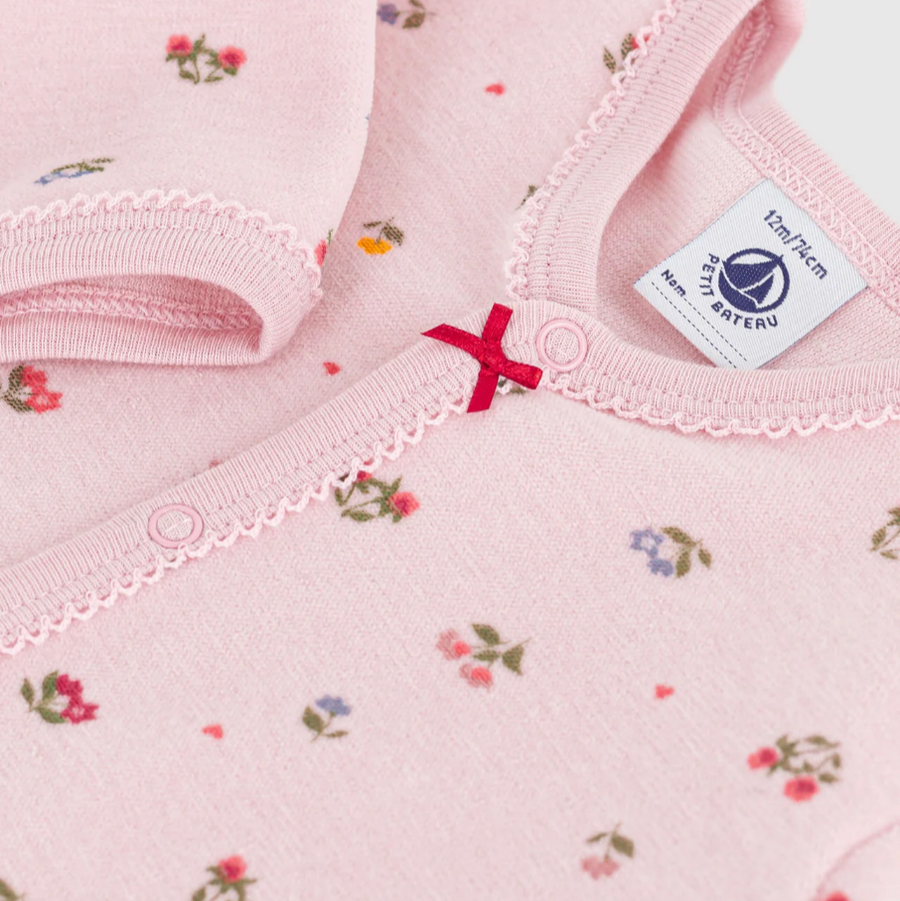 velour floral footie