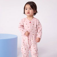 velour floral footie