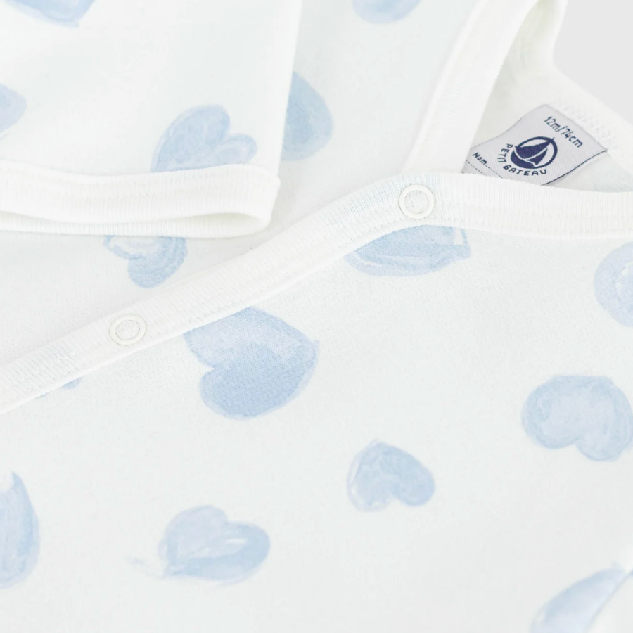 heart print footie