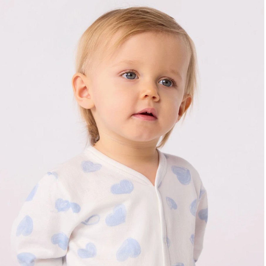 heart print footie