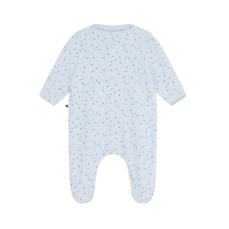 velour collared footie