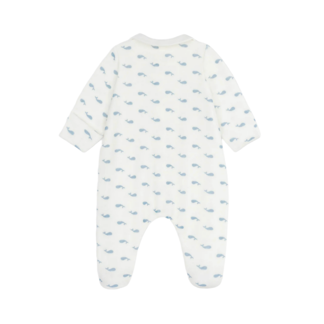 velour whale footie