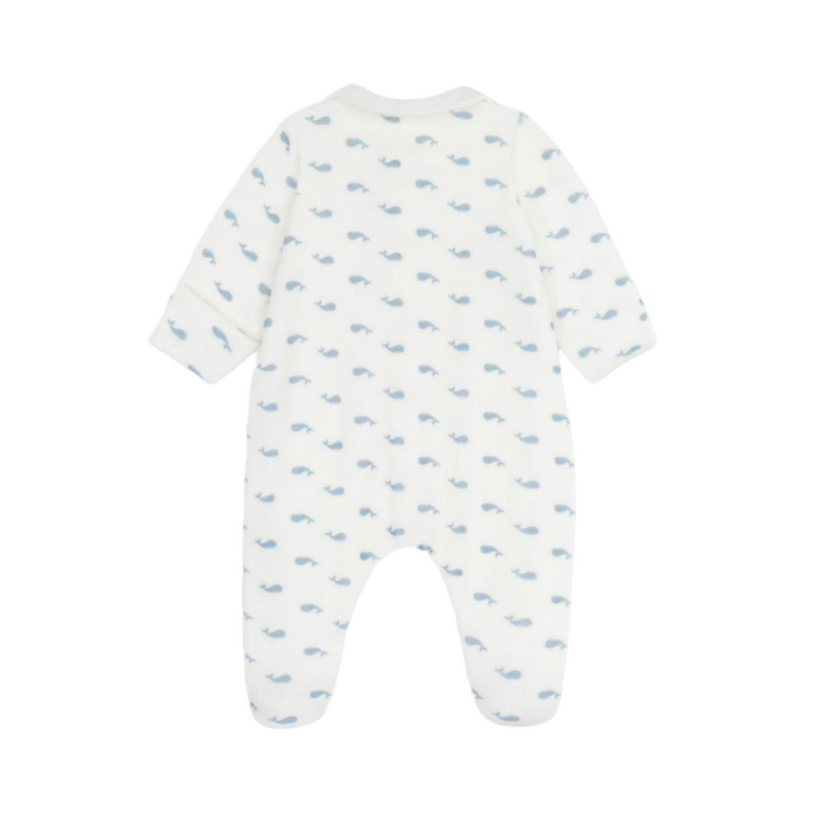 velour whale footie