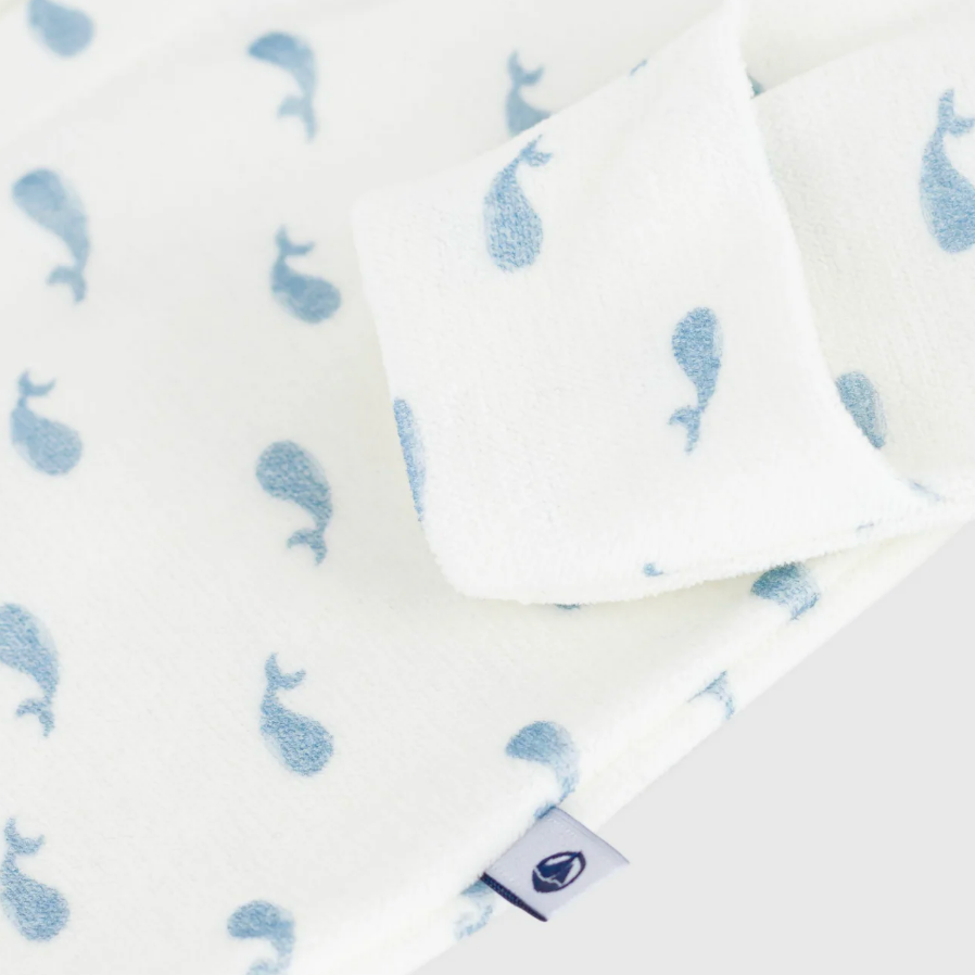 velour whale footie