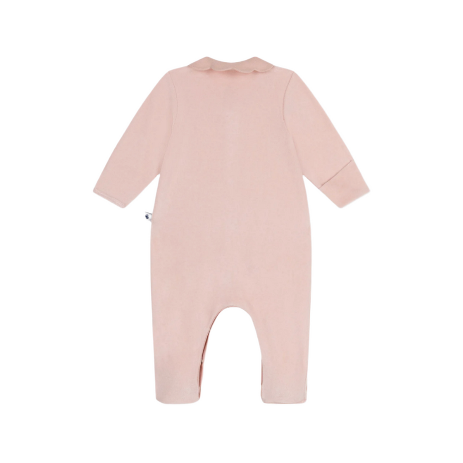 scallop velour footie