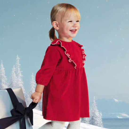 corduroy ruffle dress