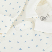heart print collar footie