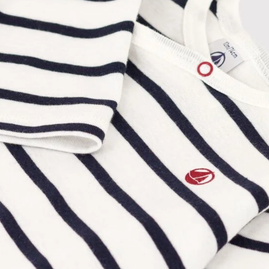 snap stripe footie
