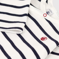 snap stripe footie