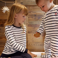 snap stripe footie